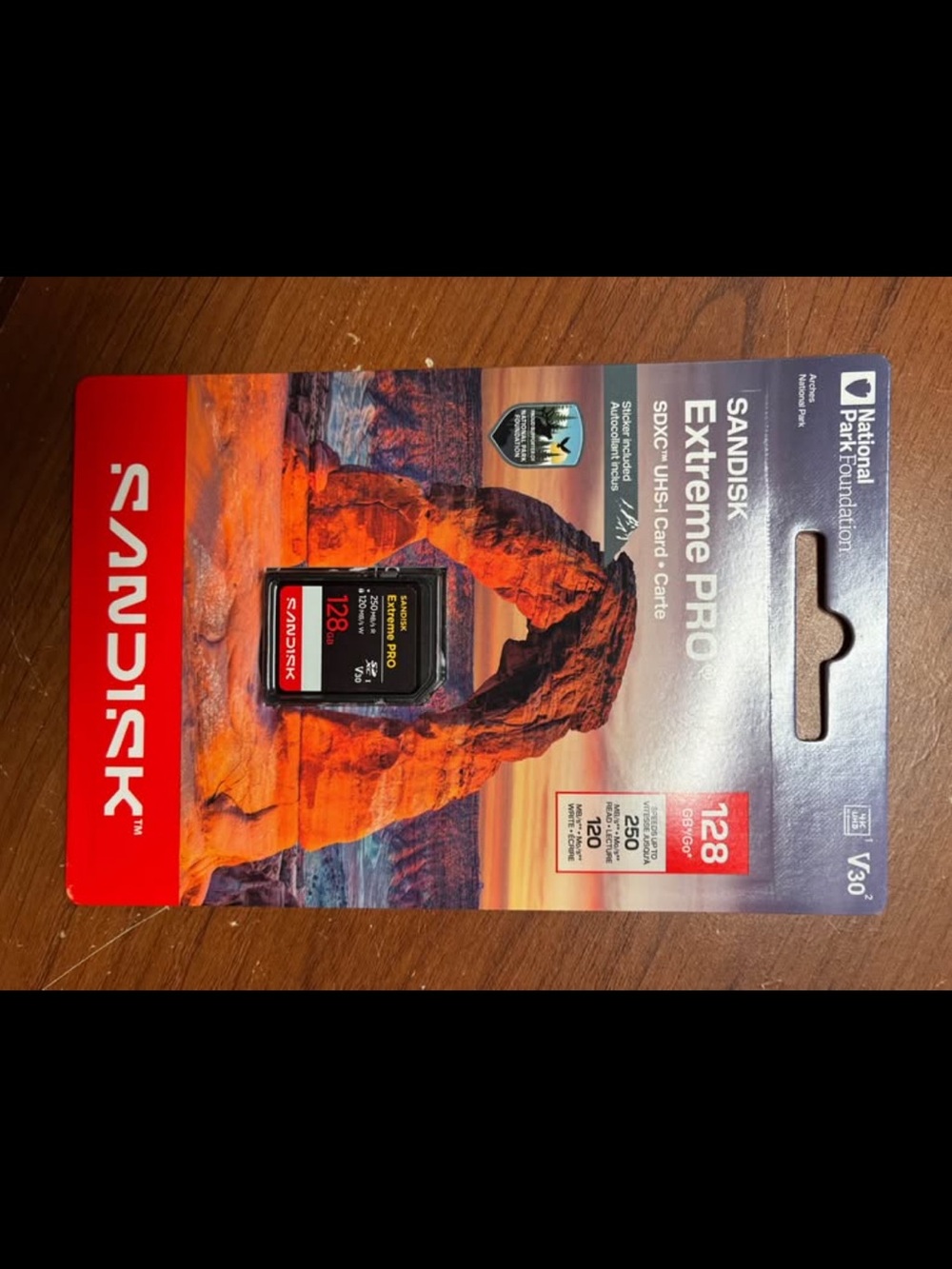 SanDisk Extreme PRO 128GB SDXC UHS-I Memory Card - Black/Red - NEW